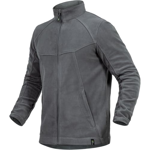 Leibwächter Casual Line Fleece Jacke Herren & Damen, grau Gr. M, Outdoor Fleecejacke warm mit Stehkragen, Arbeitsjacke mit Reißverschluss, Funktionsjacke mit verlängertem Rücken von Leibwächter