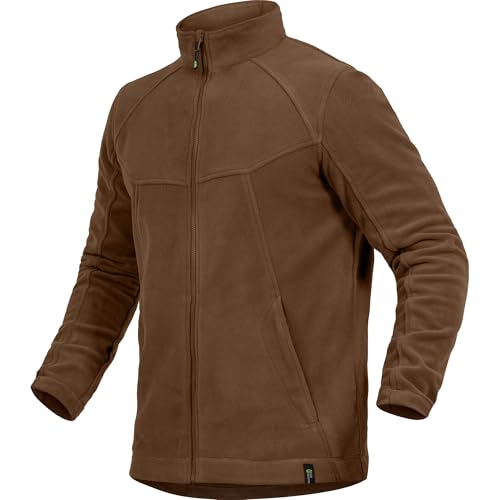 Leibwächter Casual Line Fleece Jacke Herren & Damen, haselnuss Gr. 5XL, Outdoor Fleecejacke warm mit Stehkragen, Arbeitsjacke mit Reißverschluss, Funktionsjacke mit verlängertem Rücken von Leibwächter