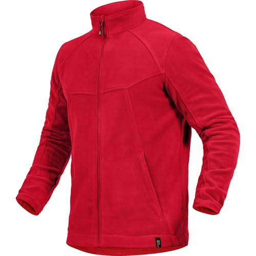 Leibwächter Casual Line Fleece Jacke Herren & Damen, rot Gr. L, Outdoor Fleecejacke warm mit Stehkragen, Arbeitsjacke mit Reißverschluss, Funktionsjacke mit verlängertem Rücken von Leibwächter
