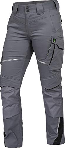 Leibwächter Damen Arbeitshose Flex-Line Grau, Gr. 52 – Robuste Workwear mit Stretch – Sicherheitshose für Frauen – strapazierfähige Berufsbekleidung für Handwerk von Leibwächter