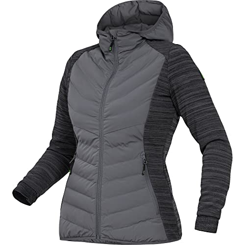 Leibwächter Damen Hybridjacke Winterjacke Übergangsjacke Jacke Casual Line mit Kapuze (34, grau) von Leibwächter