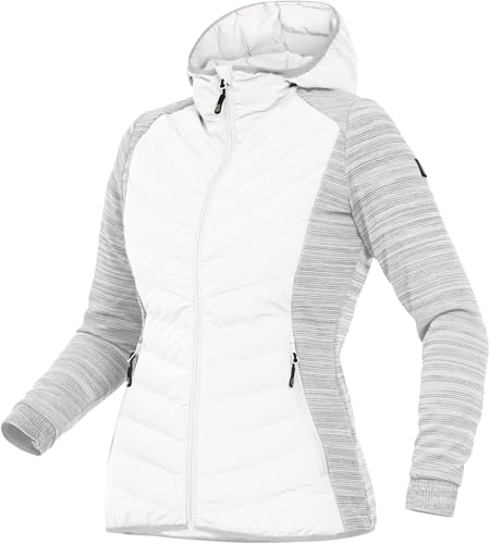 Leibwächter Damen Hybridjacke Winterjacke Übergangsjacke Jacke Casual Line mit Kapuze (40, weiß) von Leibwächter