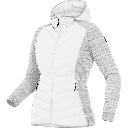 Leibwächter Damen Hybridjacke Winterjacke Übergangsjacke Jacke Casual Line mit Kapuze (40, weiß) von Leibwächter