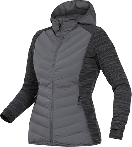 Leibwächter Damen Hybridjacke Winterjacke Übergangsjacke Jacke Casual Line mit Kapuze (42, grau) von Leibwächter