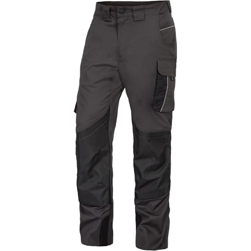 Leibwächter Dynamic Line Arbeitshose Herren Stretch Gr. 54, Bundhose mit Knieverstärkung in anthrazit, Atmungsaktive Arbeitskleidung mit Oxford-Knietaschen für Handwerk, Montage und BAU von Leibwächter