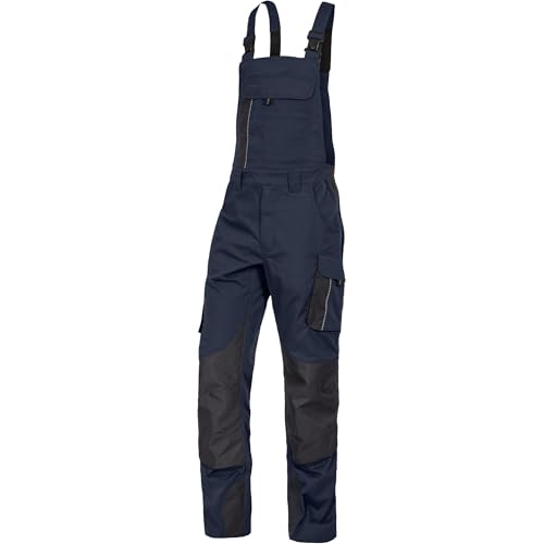 Leibwächter Dynamic Line Arbeitslatzhose Herren Gr. 60, Stretch Latzhose in marine mit Reflexpaspeln und Knieverstärkung, Arbeitshose mit Taschen für Baustelle, Werkstatt und Montage von Leibwächter