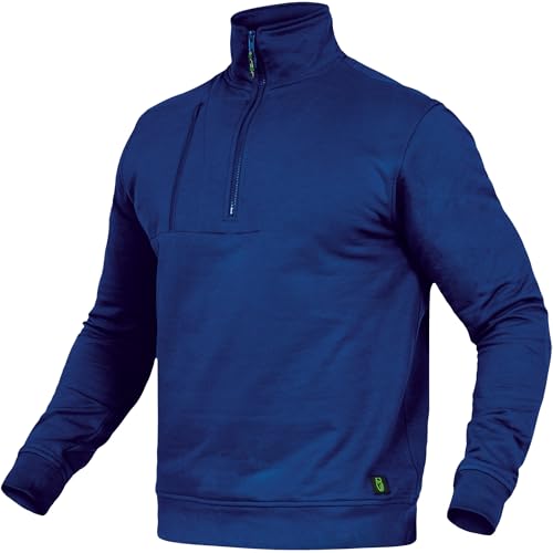 Leibwächter Flex-Line Arbeits Troyer Herren Arbeitspullover mit Reißverschluss – Kornblau – Gr. M – Half Zip Pullover mit Stehkragen – Baumwolle/Polyester 290g/m² von Leibwächter
