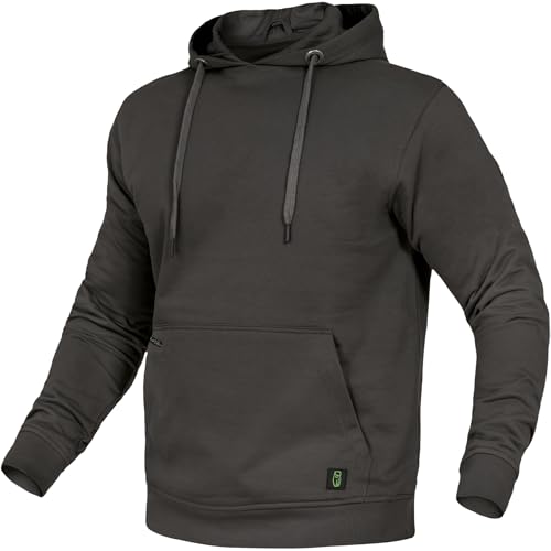 Leibwächter Flex-Line Kapuzenpullover Herren – Anthrazit – L – 310 g/m² Hoodie mit Kängurutasche – Antibakteriell & Antipilling – Unisex Sweatshirt von Leibwächter