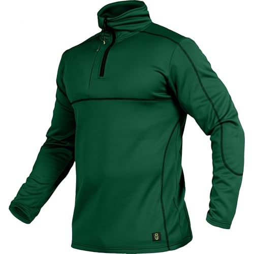 Leibwächter Flex-Line Langarmshirt Herren – Grün – Gr. 4XL – atmungsaktives Funktionsshirt mit Stehkragen und Reißverschluss – Arbeitskleidung aus 100% Coolpass-Fleece von Leibwächter