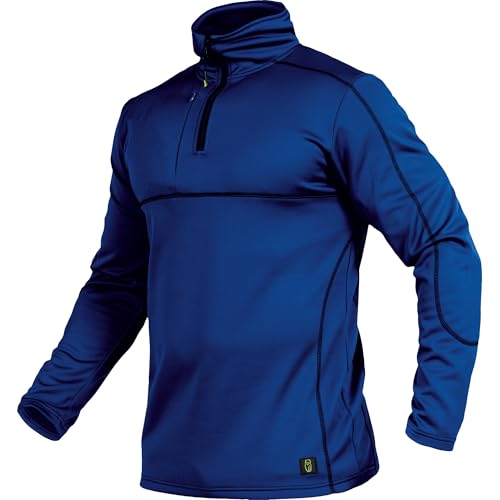 Leibwächter Flex-Line Langarmshirt Herren – Kornblau – Gr. XS – atmungsaktives Funktionsshirt mit Stehkragen und Reißverschluss – Arbeitskleidung aus 100% Coolpass-Fleece von Leibwächter