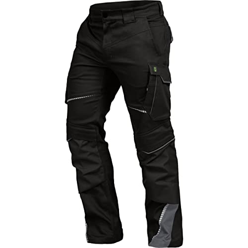 Leibwächter Flex-line Arbeitshose Herren – schwarz/grau – Gr. 110 – Bequeme Workwear mit Elastan (Spandex) – 60°C waschbar & trocknergeeignet – erhöhte Reißfestigkeit – für verschiedenste Berufe von Leibwächter