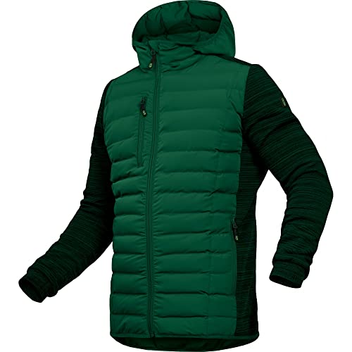 Leibwächter Hybridjacke Herren mit Kapuze – Grün – M – Moderne & Wärmende Jacke – Allwetter Hybrid Steppjacke Übergangsjacke – Strapazierfähige Reißverschluss Taschen von Leibwächter