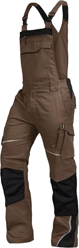 Leibwächter Latzhose Flex-Line FLEXL20 - Workwear - Männer, Non-binäre Personen - Overalls - Hose - Haselnuss/Schwarz - Größe 29/30 von Leibwächter