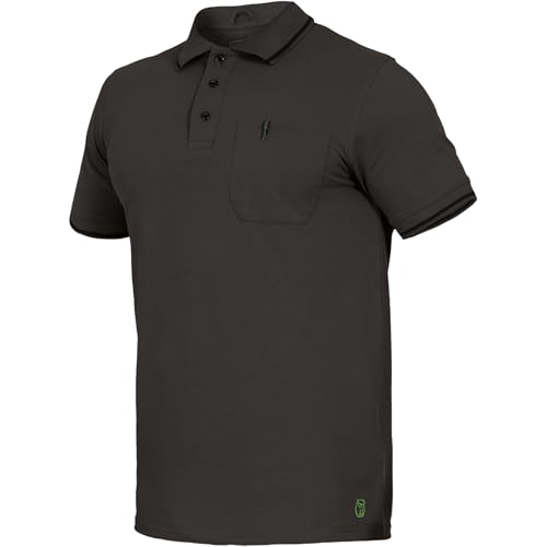 Leibwächter Polo-Shirt Herren Flex-Line – Anthrazit – Gr. 5XL – Poloshirt mit Brusttasche – Kurzarm Poloshirts mit 3 Knöpfen – 50% Baumwolle 50% Polyester – Sommer Arbeitsbekleidung für Herren von Leibwächter