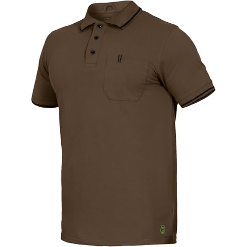 Leibwächter Polo-Shirt Herren Flex-Line – Haselnuss – Gr. L – Poloshirt mit Brusttasche – Kurzarm Poloshirts mit 3 Knöpfen – 50% Baumwolle 50% Polyester – Sommer Arbeitsbekleidung für Herren von Leibwächter