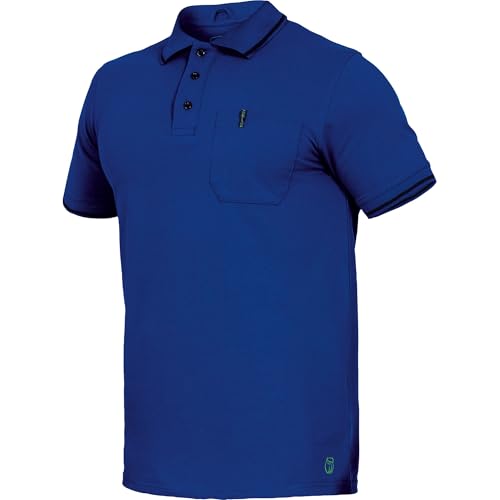 Leibwächter Polo-Shirt Herren Flex-Line – Kornblau – Gr. L – Poloshirt mit Brusttasche – Kurzarm Poloshirts mit 3 Knöpfen – 50% Baumwolle 50% Polyester – Sommer Arbeitsbekleidung für Herren von Leibwächter