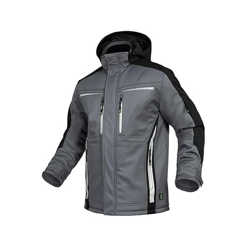 Leibwächter Softshelljacke Herren – Grau – Gr. XXL – atmungsaktive Jacke – Flex-Line Outdoor Jacke für Herbst & Frühling – Wasserabweisend & Winddicht – Funktionsjacke für Herren von Leibwächter