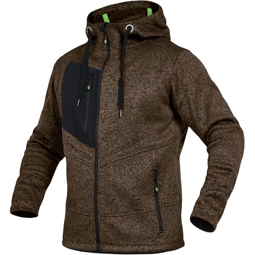 Leibwächter Unisex Strickjacke Casual-Line – Haselnuss – Gr. XXL – Zip Hoodie mit Kapuze und 7 Taschen – Strickjacke für Damen & Herren – Cardigan mit Reißverschluss von Leibwächter