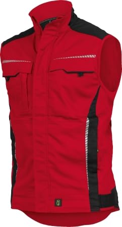 Leibwächter Arbeitsweste – Robuste & atmungsaktive Handwerker Weste für Arbeit & Handwerk – Stretchstoff – reflektierende Details – rot – Gr. M von Leibwächter