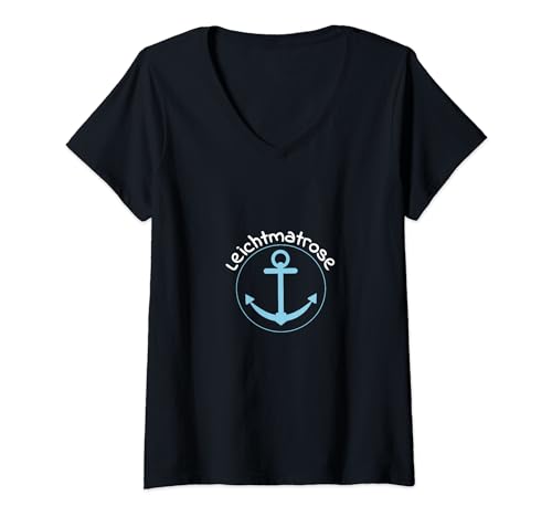 Damen Elbe Meer Ostsee Nordsee Matrose See Schiff Anker Hafen T-Shirt mit V-Ausschnitt Damen Elbe Meer Ostsee Nordsee Matrose See Schiff Anker Hafen T-Shirt mit V-Ausschnitt von Leichtmatrose Anker Anchor Norden
