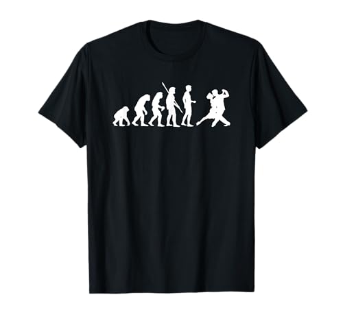 Leidenschaft Tanzen - Evolution Tango Tangotänzer-in Milonga Tanz Tango T-Shirt Schwarz Klein Klassische Passform V-Ausschnitt Kurzarm Damen Frauen Tango-T-Shirt Valentinstag Weihnachten Geburtstag von Leidenschaft Tanzen T-Shirts und Geschenkideen