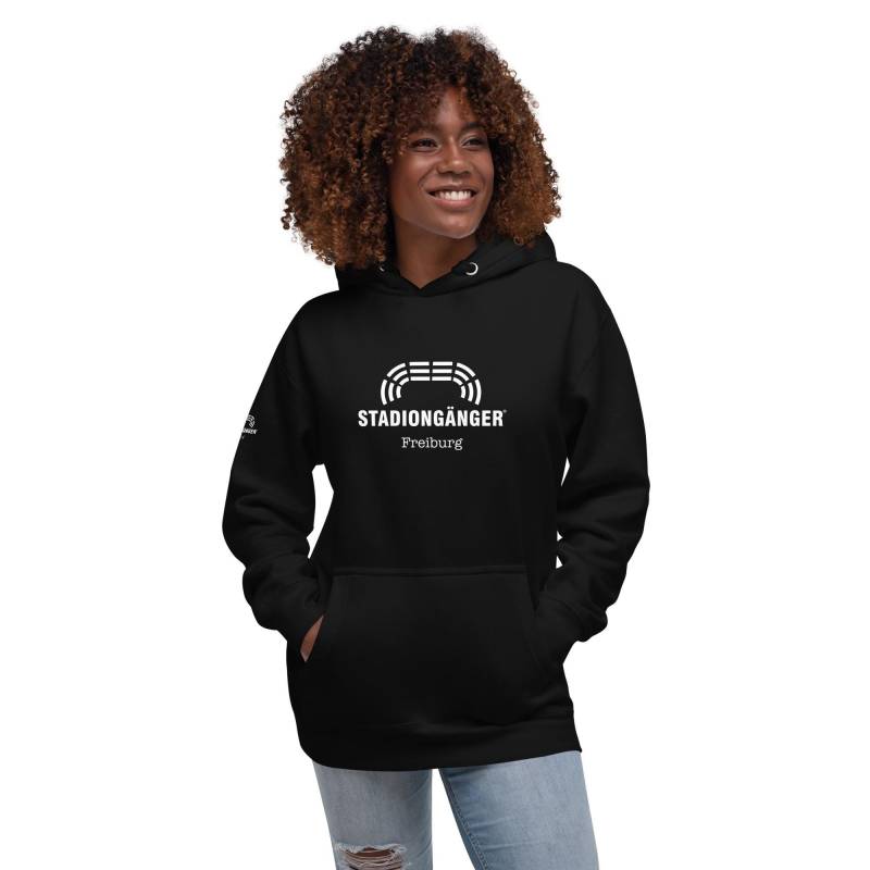 Freiburg Stadiongänger Hoodie Schwarz | Unisex Kapuzenpullover Fanartikel Must-Have I Fußball Support Geschenk Für Freiburger von LeidenschaftStadion