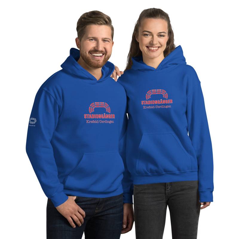 Krefeld-Uerdingen Unisex-Kapuzenpullover - Blau von LeidenschaftStadion