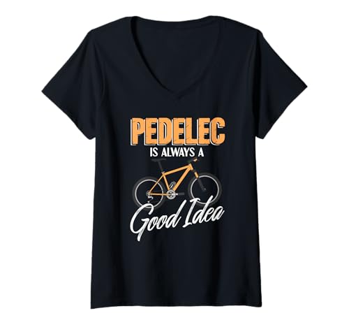 Damen Pedelec Immer Eine Gute Idee Elektro Fahrrad T-Shirt mit V-Ausschnitt Damen Pedelec Immer Eine Gute Idee Elektro Fahrrad T-Shirt mit V-Ausschnitt von Leidenschaftliche Radfahrer und Outdoor Fans
