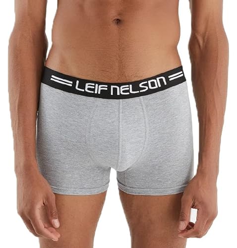 Leif Nelson Boxershorts Herren 10 Pack Boxer Shorts for Men Männer Unterhose mit hoher Baumwolle-Qualität Jungen Unterwäsche Grau S von Leif Nelson