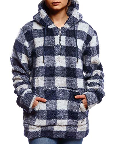 Leif Nelson Damen Hoodie Teddy Fleece Pullover mit Kapuze Oberteile Kapuzenpullover für Frauen Pulli Longsleeve Sweatshirt LN01102 Größe S Blau Grau Leif Nelson Damen Hoodie Teddy Fleece Pullover mit Kapuze Oberteile Kapuzenpullover für Frauen Pulli Longsleeve Sweatshirt LN01102 Größe S Blau Grau von Leif Nelson