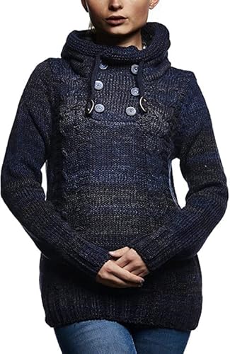 Leif Nelson Damen Pullover mit Kapuze Slim Fit Longseleeve Schwarzer Männer Strickpullover Sweatshirt Winterpullover Kapuzenpullover Hoodie Pulli Langarm LN20227D Blau 4XL Leif Nelson Damen Pullover mit Kapuze Slim Fit Longseleeve Schwarzer Männer Strickpullover Sweatshirt Winterpullover Kapuzenpullover Hoodie Pulli Langarm LN20227D Blau 4XL von Leif Nelson