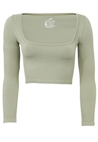 Leif Nelson Damen Seamless Crop Top ärmellos Fitness Top Seamless Damen von Leif Nelson