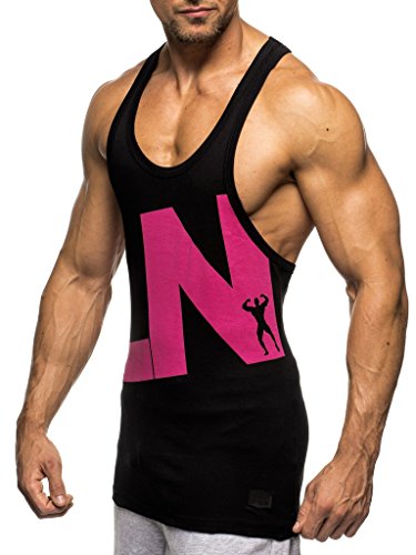 Leif Nelson Gym Herren Stringer T-Shirt für Sport Fitness ohne Ärmel Männer Bodybuilder Trainingsshirt Top ärmellos Sportshirt - Bekleidung für Bodybuilding Training LN20150496 Schwarz-Pink XX-Large Leif Nelson Gym Herren Stringer T-Shirt für Sport Fitness ohne Ärmel Männer Bodybuilder Trainingsshirt Top ärmellos Sportshirt - Bekleidung für Bodybuilding Training LN20150496 Schwarz-Pink XX-Large von Leif Nelson