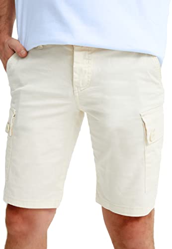 Leif Nelson Herren Cargo Hose Shorts Sommer Kurze Hose Chino Bermuda Stretch Slim Fit LN1345; W30; Beige von Leif Nelson