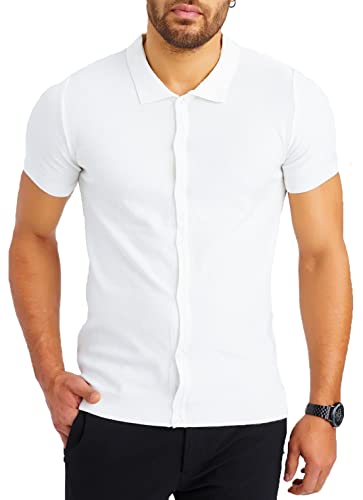 Leif Nelson Herren Hemd Kurzarm Sommer T-Shirt Strandhemd Männer Freizeithemd Kurzarmhemd Jungen Sommerhemd Basic Shirt Freizeit Sweater LN7675 Ecru Größe L von Leif Nelson