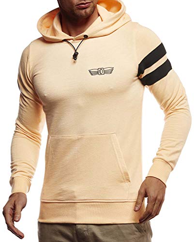 Leif Nelson Herren Hoodie Pullover mit Kapuze Kapuzenpullover für Männer Pulli LN8334 XXL Orange von Leif Nelson