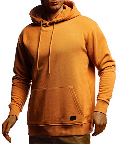 Leif Nelson Herren Hoodie Pullover mit Kapuze Oversize Kapuzenpullover für Männer Pulli Longsleeve Sweatshirt Kaputze Langarm LN8351 Größe L Camel von Leif Nelson