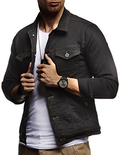Leif Nelson Herren Jeansjacke Basic Stretch Jeans Jacke Stehkragen Übergangsjacke Hoodie Sweatjacke Freizeitjacke Kapuzenpullover Pullover T-Shirt Slim Fit LN9500; Größe S, Schwarz Leif Nelson Herren Jeansjacke Basic Stretch Jeans Jacke Stehkragen Übergangsjacke Hoodie Sweatjacke Freizeitjacke Kapuzenpullover Pullover T-Shirt Slim Fit LN9500; Größe S, Schwarz von Leif Nelson