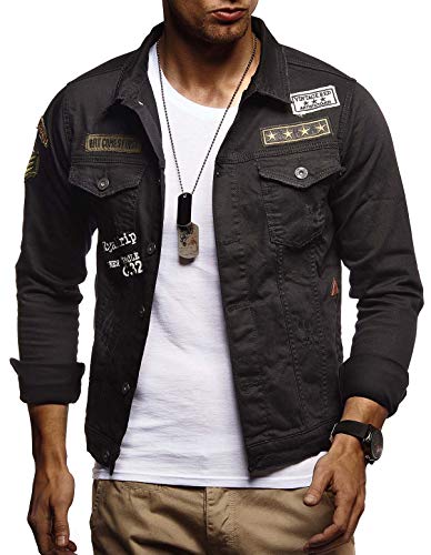Leif Nelson Herren Jeansjacke mit Knopf Freizeitjacke Slim Fit Das Beste in Kleidung Männer LN9565; S, Schwarz Leif Nelson Herren Jeansjacke mit Knopf Freizeitjacke Slim Fit Das Beste in Kleidung Männer LN9565; S, Schwarz von Leif Nelson