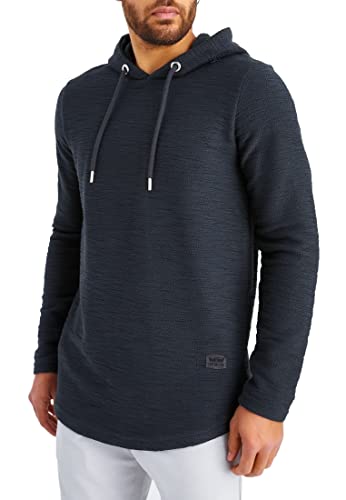 Leif Nelson Herren Kapuzenpullover Slim Fit Baumwolle-Anteil Basic weißer Männer Hoodie Kapuzenshirt Pulli Langarm Jungen schwarzer Pullover-Shirt mit Kapuze LN6300 Anthrazit Large von Leif Nelson