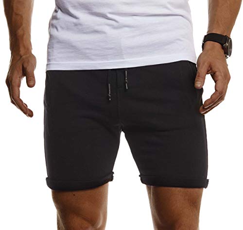 Leif Nelson Herren Kurze Hose Jogging Shorts Kurze Trainingshose Sporthose Slim Fit Männer Kurze Jogginghose Fitnesshose Fitness-Short für Training Sport Bodybuilding LN8316; M; Schwarz von Leif Nelson