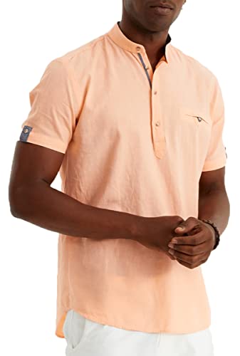 Leif Nelson Leinenhemd Herren Sommer Kurzarm Rosa/Henley Hemd für Freizeit und Business/Gemischt aus Leinen und Baumwolle/Regular Fit Größe XXL Leif Nelson Leinenhemd Herren Sommer Kurzarm Rosa/Henley Hemd für Freizeit und Business/Gemischt aus Leinen und Baumwolle/Regular Fit Größe XXL von Leif Nelson
