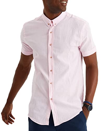 Leif Nelson Leinenhemd Herren Sommer Kurzarm Rosa/Leinen Hemd für Freizeit und Business/Gemischt aus Leinen und Baumwolle/Regular Fit Größe XXL Leif Nelson Leinenhemd Herren Sommer Kurzarm Rosa/Leinen Hemd für Freizeit und Business/Gemischt aus Leinen und Baumwolle/Regular Fit Größe XXL von Leif Nelson