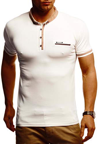 Leif Nelson Sommer Poloshirt Kurzarm Herren T-Shirt Kragen (Beige, Größe XXL) - Coole Männer Poloshirts lang Baumwolle - Polo Shirt for Men Tshirt von Leif Nelson