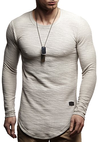 Leif Nelson Herren Pullover Rundhals-Ausschnitt Schwarzer Männer Longsleeve dünner Pulli Sweatshirt Langarmshirt Crew Neck Jungen Hoodie T-Shirt Langarm Oversize Signalgrau Small von Leif Nelson