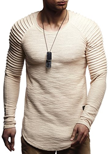 Leif Nelson Herren Pullover Rundhals-Ausschnitt Schwarzer Männer Longsleeve dünner Pulli Sweatshirt Langarmshirt Crew Neck Jungen Hoodie T-Shirt Langarm Oversize LN8129 von Leif Nelson