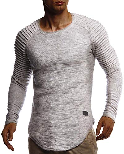 Leif Nelson Herren Pullover Rundhals-Ausschnitt Schwarzer Männer Longsleeve dünner Pulli Sweatshirt Langarmshirt Crew Neck Jungen Hoodie T-Shirt Langarm Oversize LN8129 von Leif Nelson