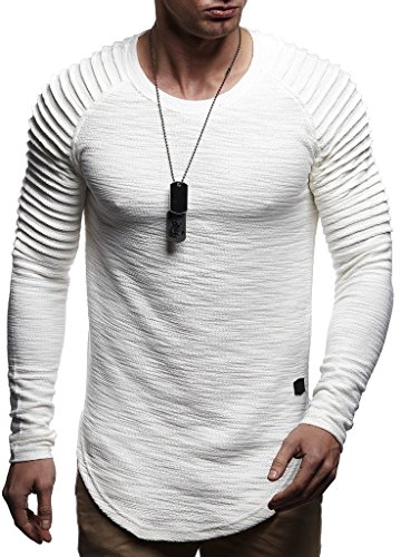 Leif Nelson Herren Pullover Rundhals-Ausschnitt Schwarzer Männer Longsleeve dünner Pulli Sweatshirt Langarmshirt Crew Neck Jungen Hoodie T-Shirt Langarm Oversize LN8129 von Leif Nelson