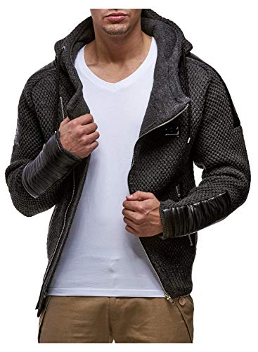 Leif Nelson Herren Pullover mit Kapuze Slim Fit Hoodie Pulli Männer Kapuzenpullover Winterpulli Strickpullover Sweatshirt Winterpullover LN5015 Größe S Anthrazit Leif Nelson Herren Pullover mit Kapuze Slim Fit Hoodie Pulli Männer Kapuzenpullover Winterpulli Strickpullover Sweatshirt Winterpullover LN5015 Größe S Anthrazit von Leif Nelson