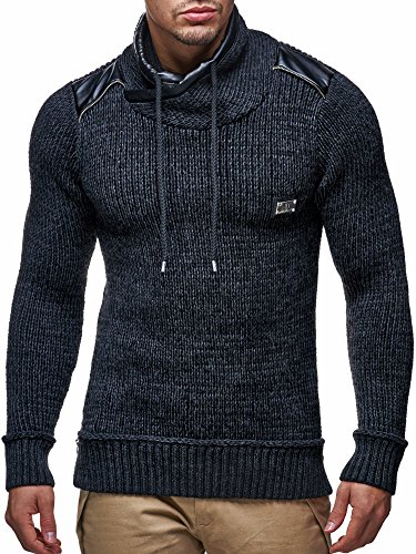 Leif Nelson Herren Pullover mit Kapuze Slim Fit Hoodie Pulli Männer Kapuzenpullover Winterpulli Strickpullover Sweatshirt Winterpullover LN7040; Größe S, Schwarz Leif Nelson Herren Pullover mit Kapuze Slim Fit Hoodie Pulli Männer Kapuzenpullover Winterpulli Strickpullover Sweatshirt Winterpullover LN7040; Größe S, Schwarz von Leif Nelson